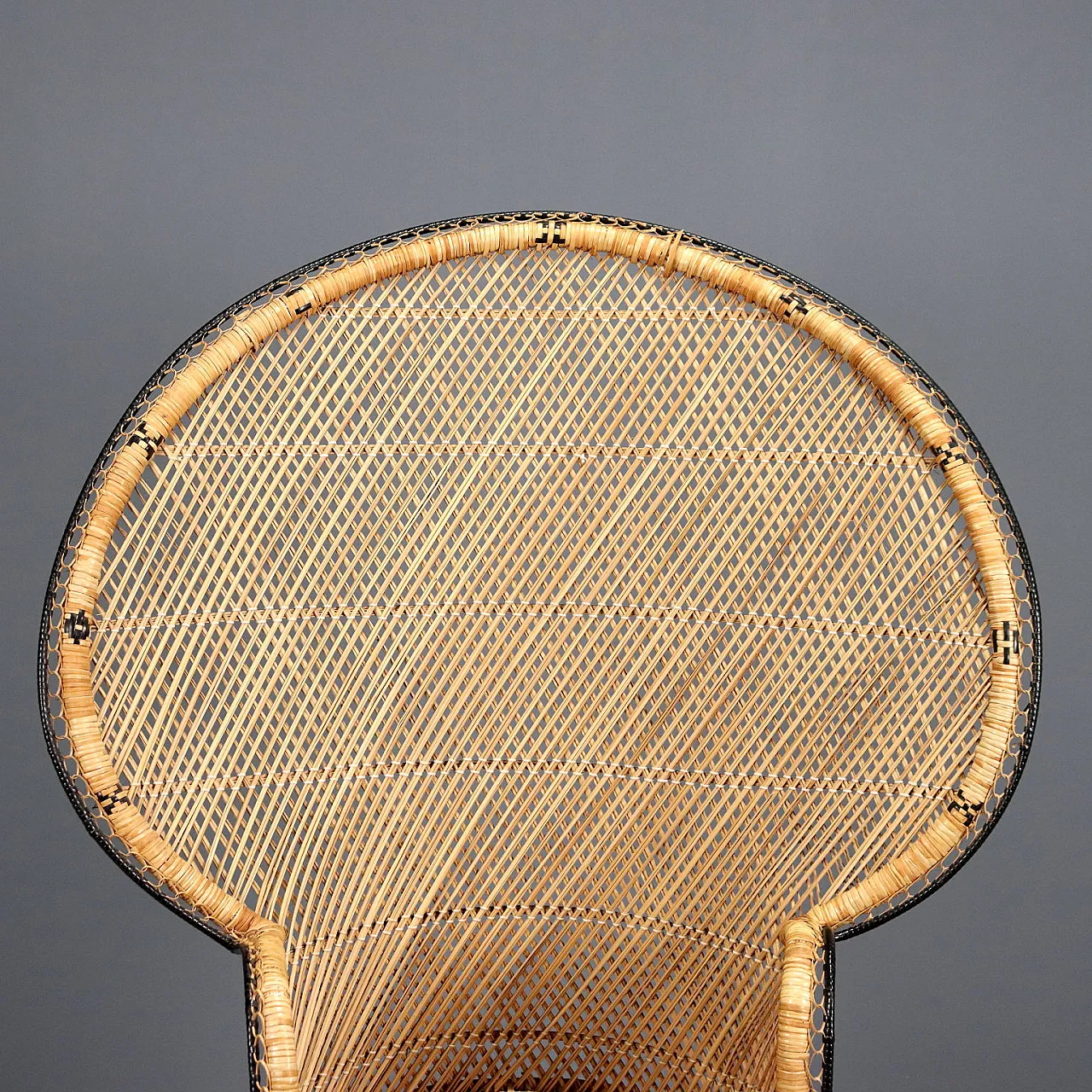 Peacock armchair in woven and rattan, 20th century 3