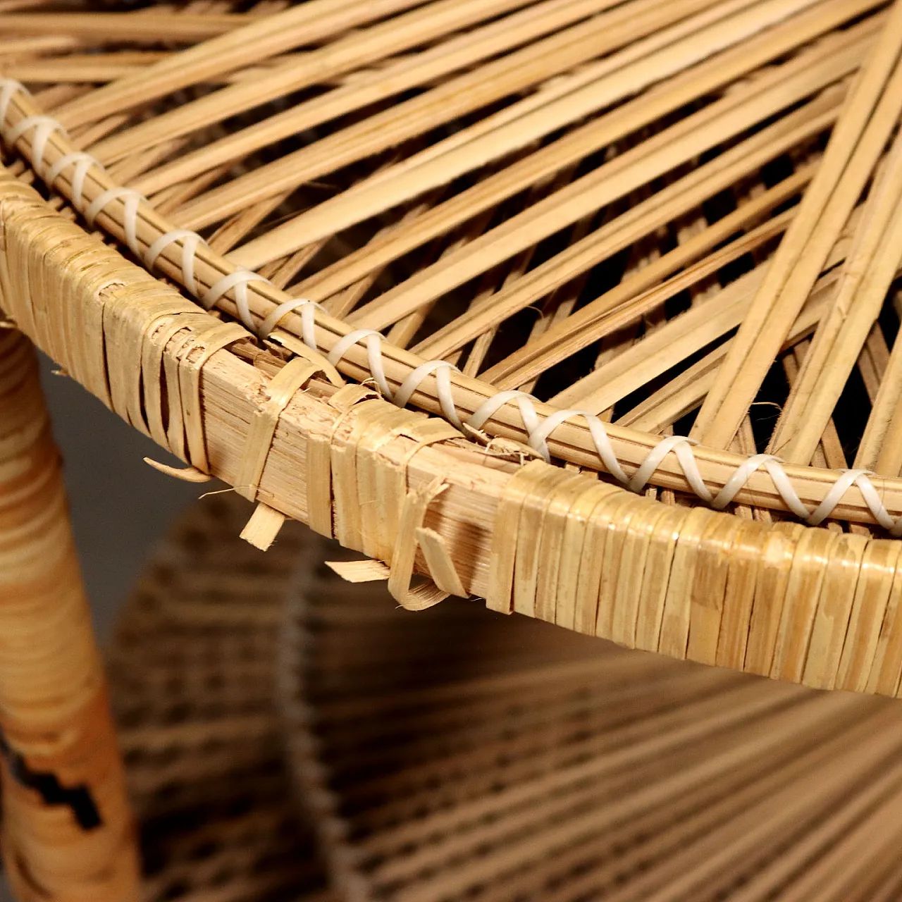 Peacock armchair in woven and rattan, 20th century 7