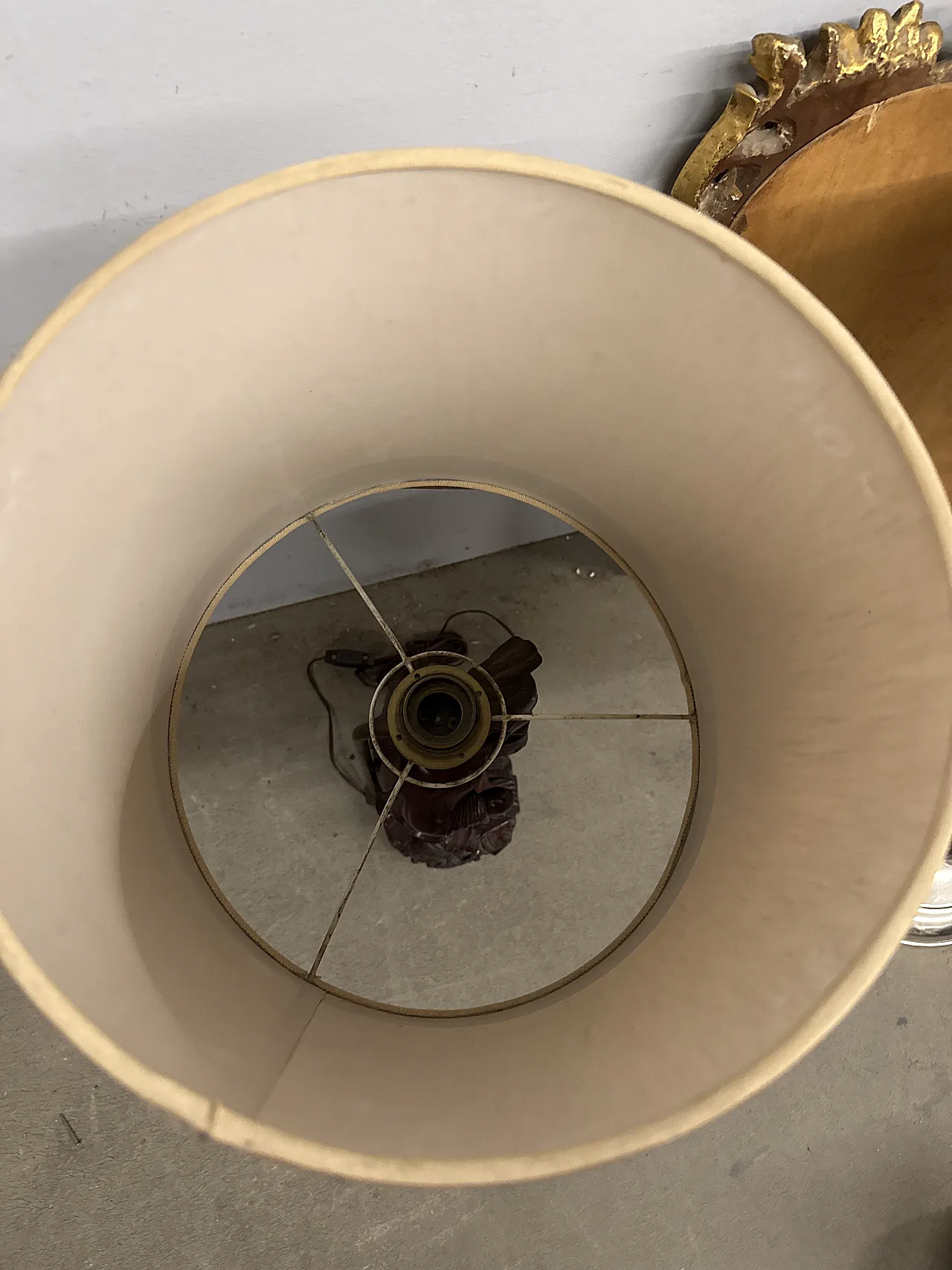 Scultura a lampada in legno cinese personaggio, '900 14