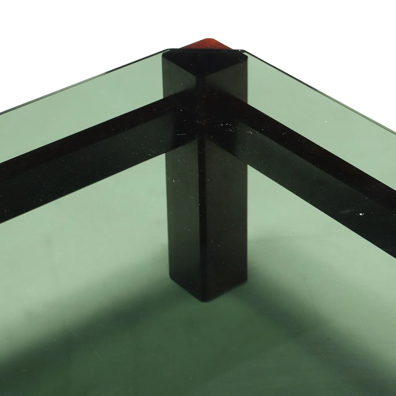 Stained beech coffee table with smoked glass top, 1980s 3