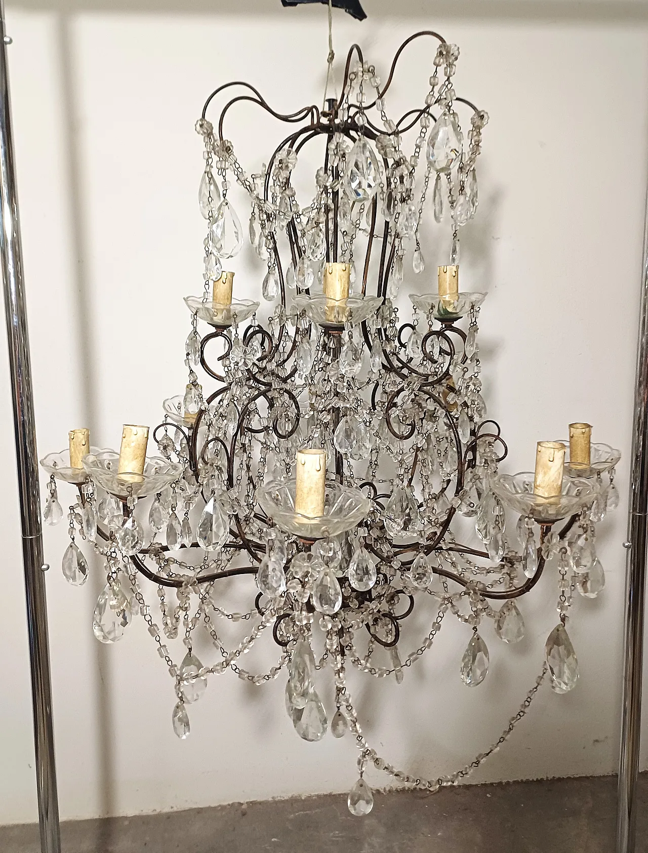 Lampadario stile Maria teresa a 12 luci, primo '900 2