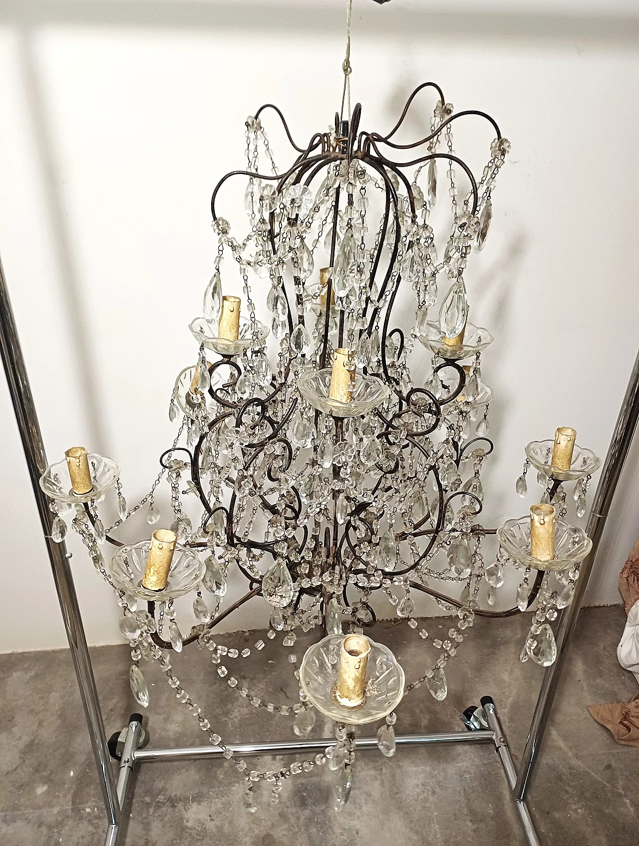 Lampadario stile Maria teresa a 12 luci, primo '900 4