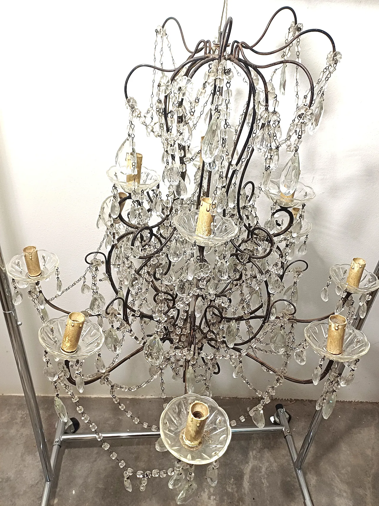 Lampadario stile Maria teresa a 12 luci, primo '900 6