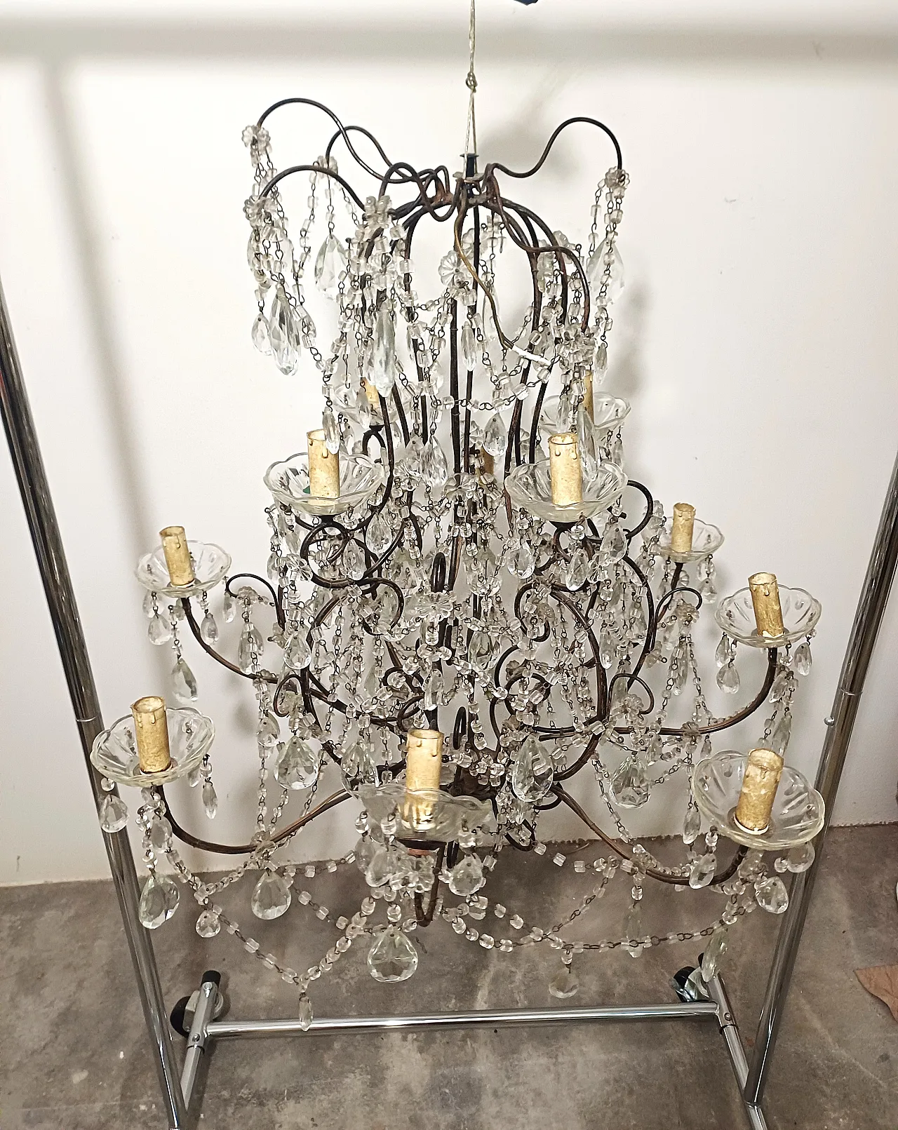 Lampadario stile Maria teresa a 12 luci, primo '900 7