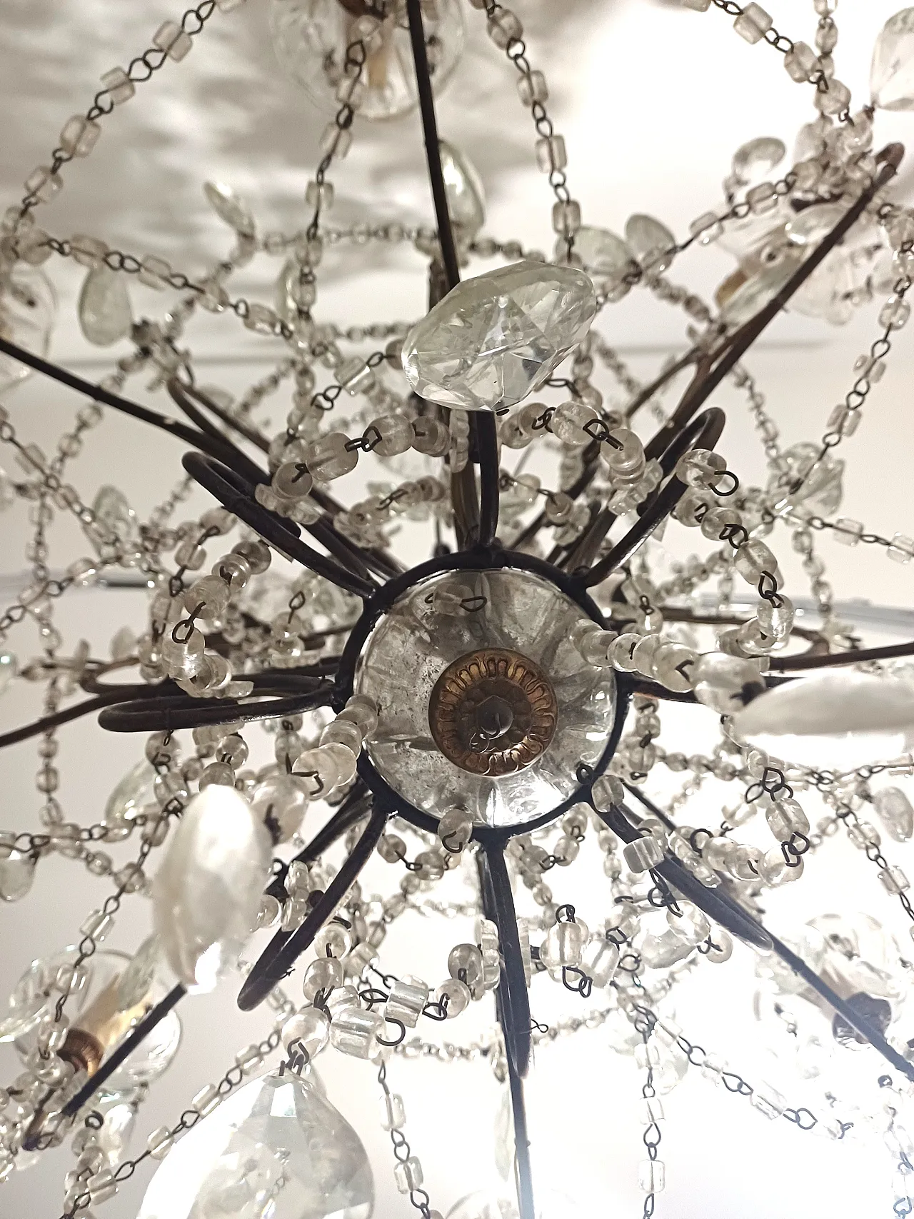 Lampadario stile Maria teresa a 12 luci, primo '900 12