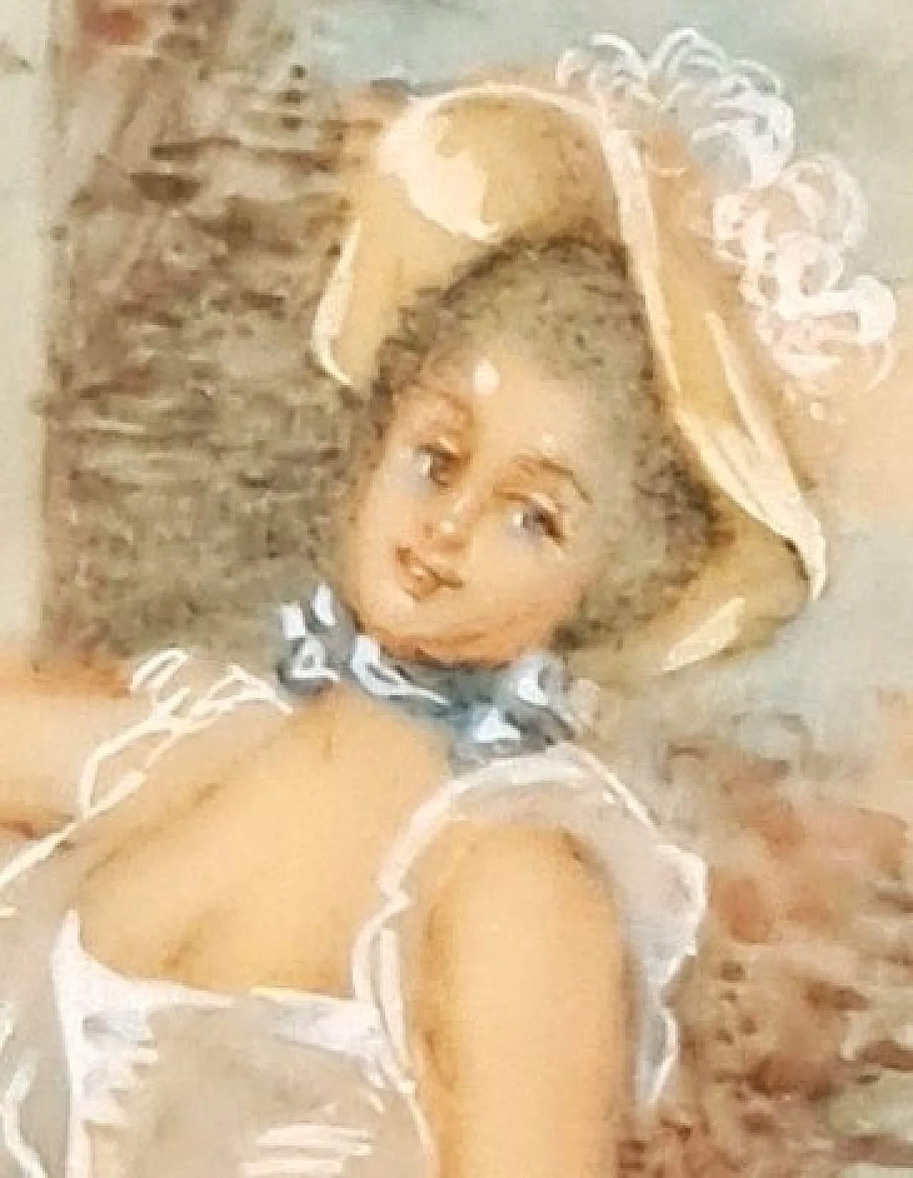 Miniatura olio su tela,dama con fiori, barocco, fine '700 5