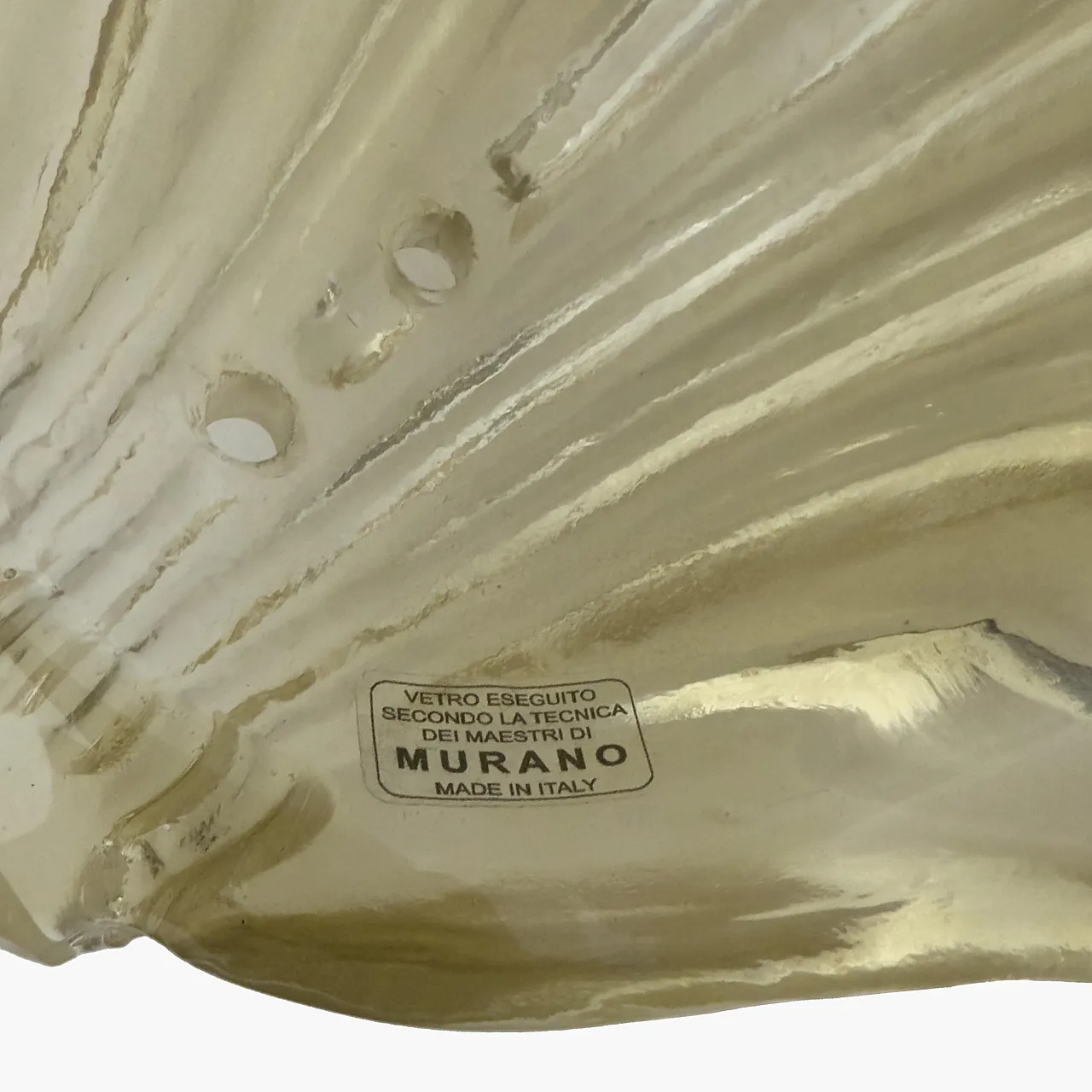 Pair Barovier & Toso style Murano glass leaf sconces, 20th century 8