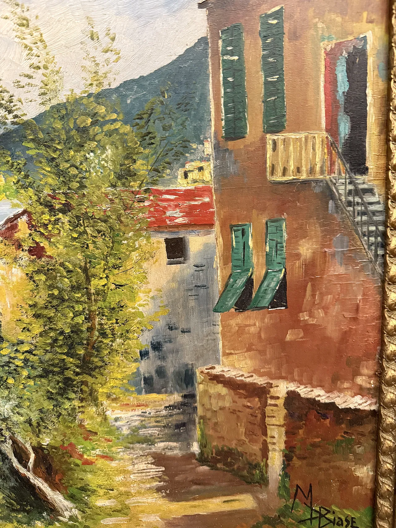 Olio su tela raffigurante Golfo di Napoli, anni '50 5