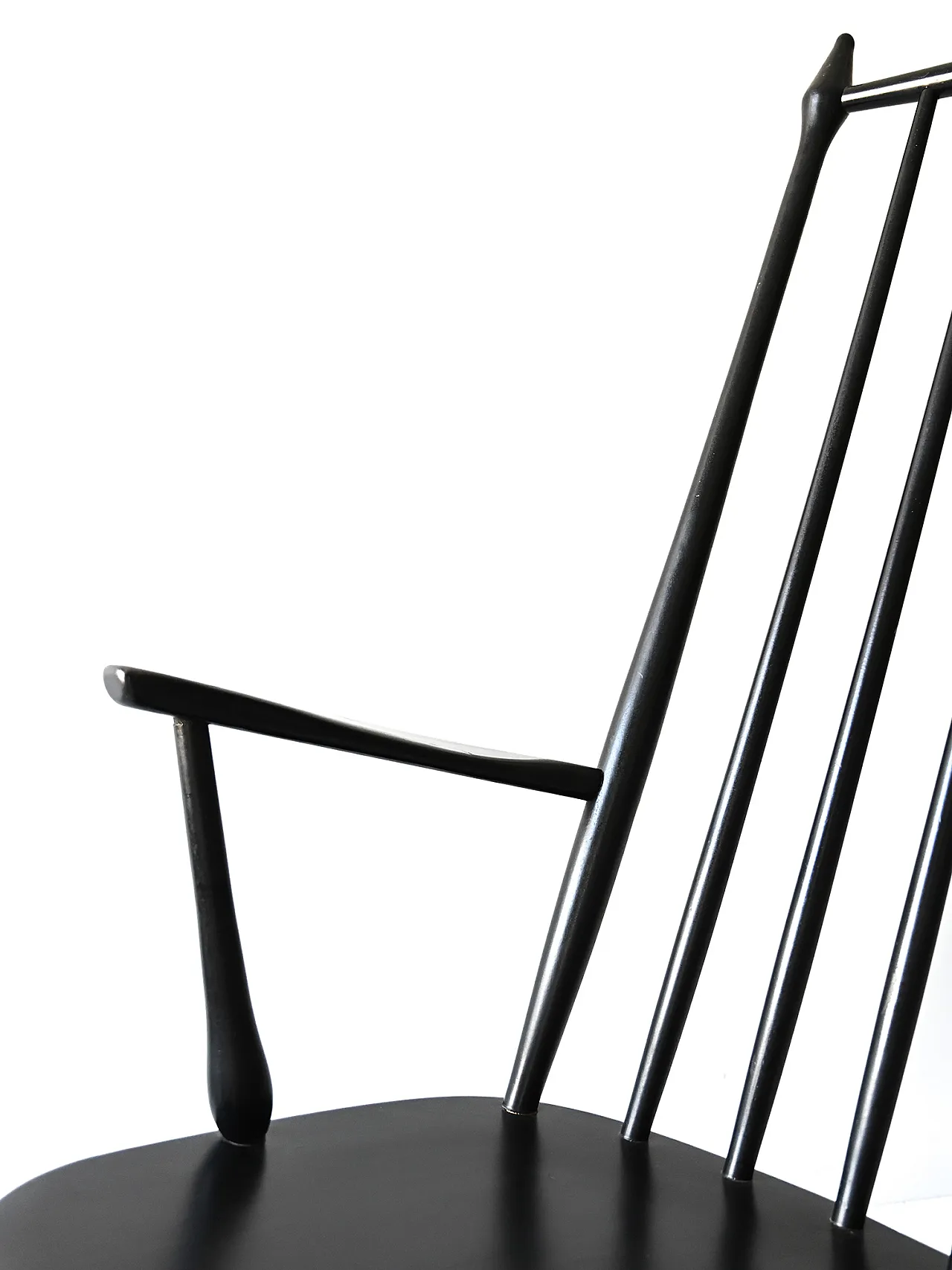 Sedia a dondolo danese vintage in stile Windsor 5