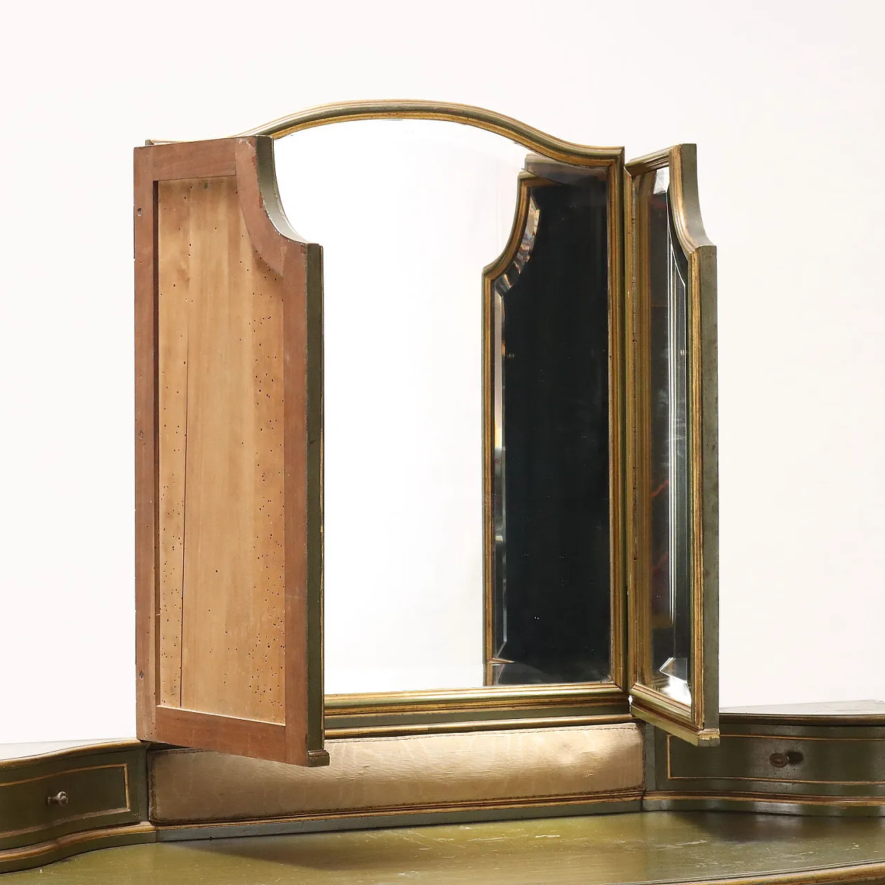 Comò verde in stile Barocchetto veneziano con specchio, '900 3