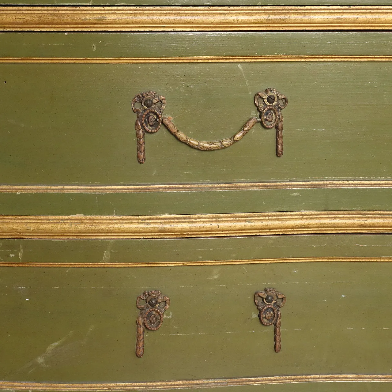 Comò verde in stile Barocchetto veneziano con specchio, '900 7