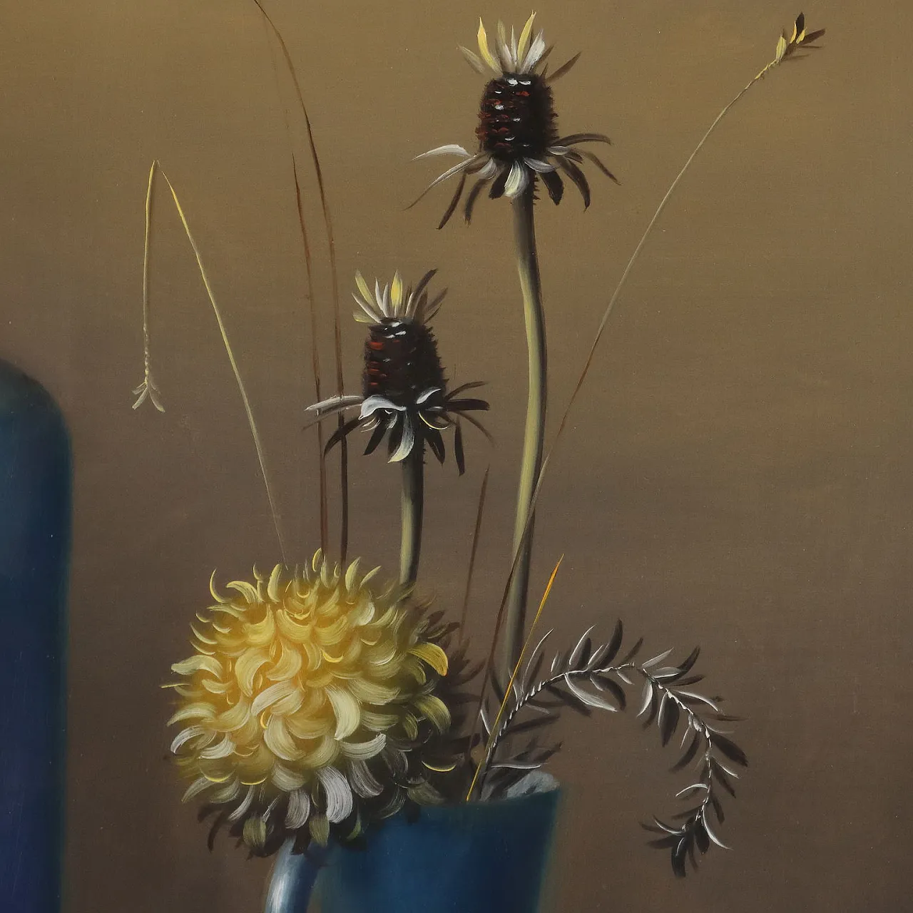 Dipinto moderno di Proferio Grossi, natura morta, anni '70 5