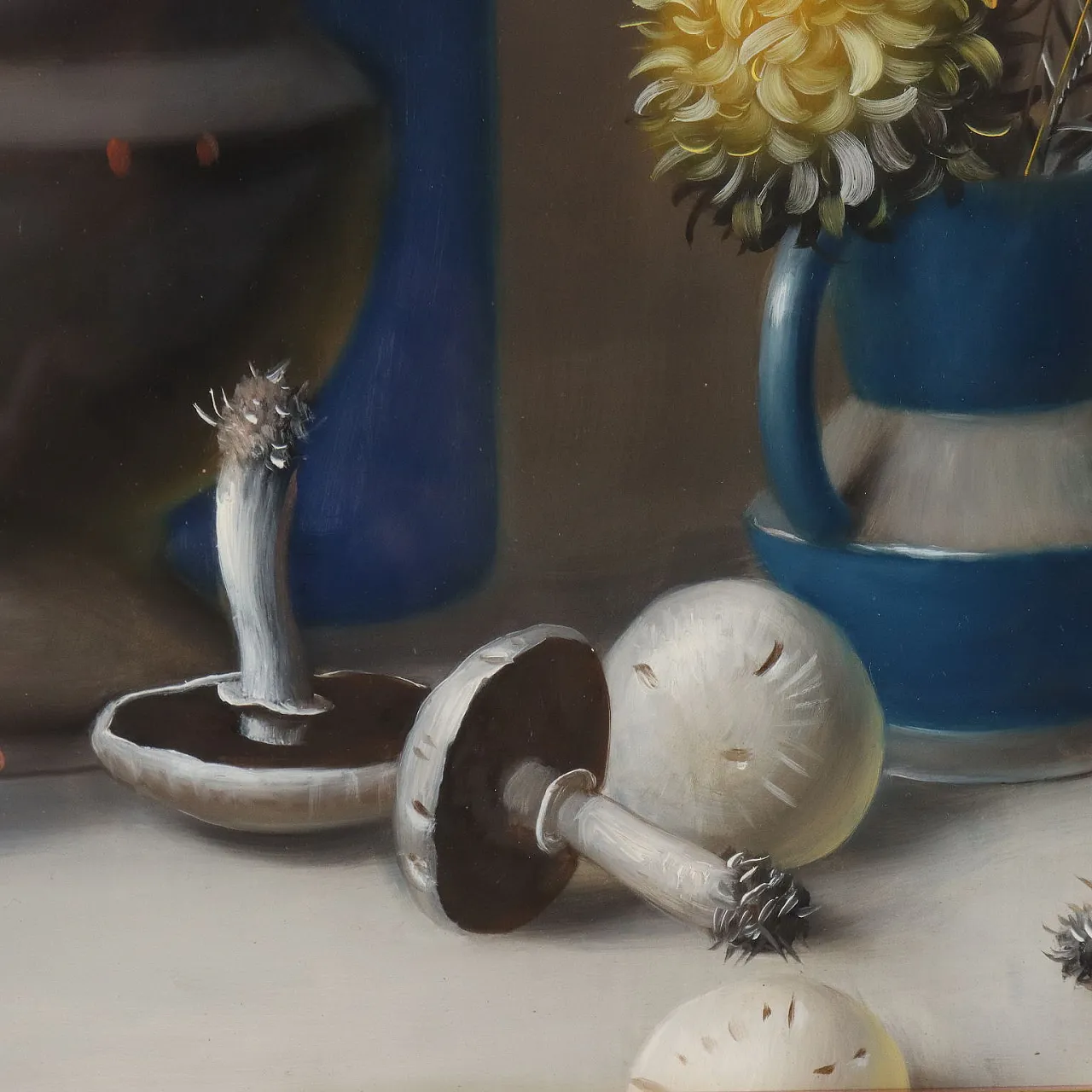 Dipinto moderno di Proferio Grossi, natura morta, anni '70 6