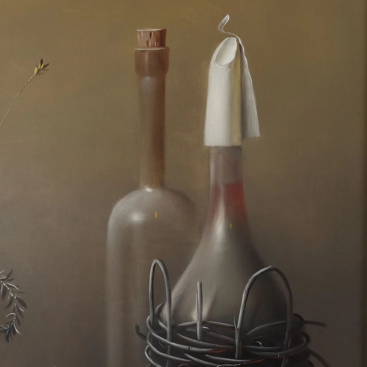 Dipinto moderno di Proferio Grossi, natura morta, anni '70 8