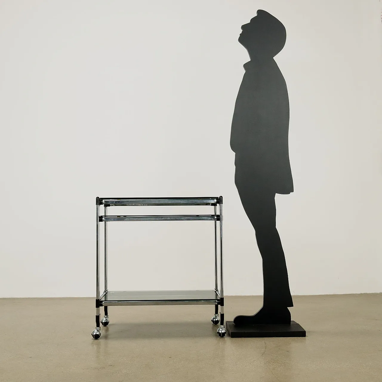 Chromed metal service cart, late 20th century 3