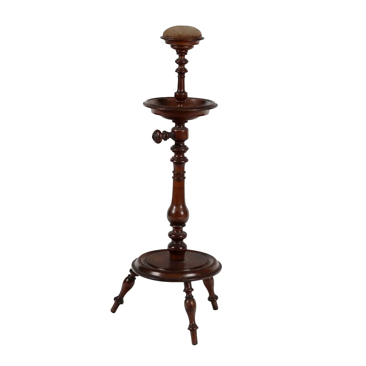 Turned walnut sewing column, late 19th century 1