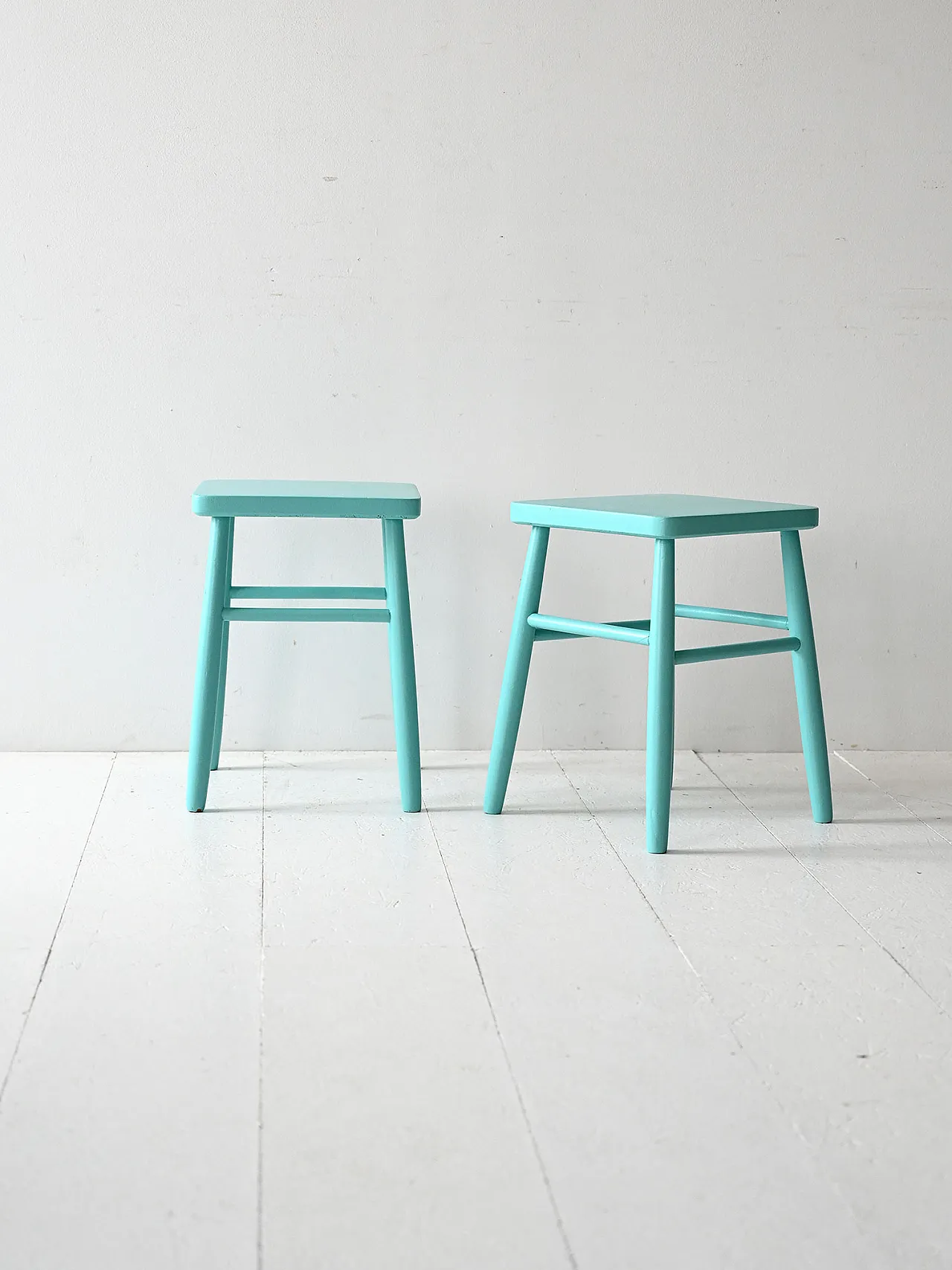 Set of 2 Scandinavian Stools 1960s 1
