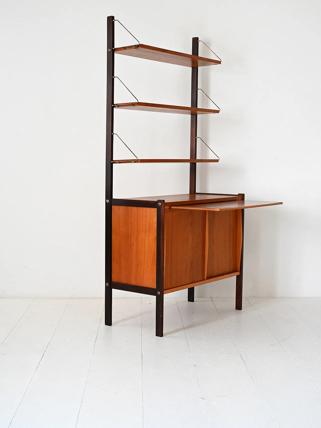 Scandinavian Vintage Library with removable desk and eight tie rods 5