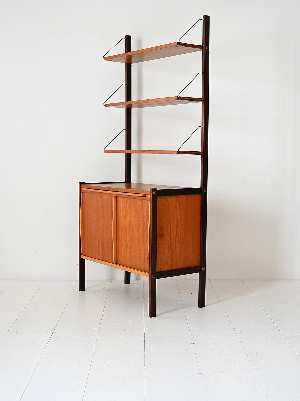 Scandinavian Vintage Library with removable desk and eight tie rods 6