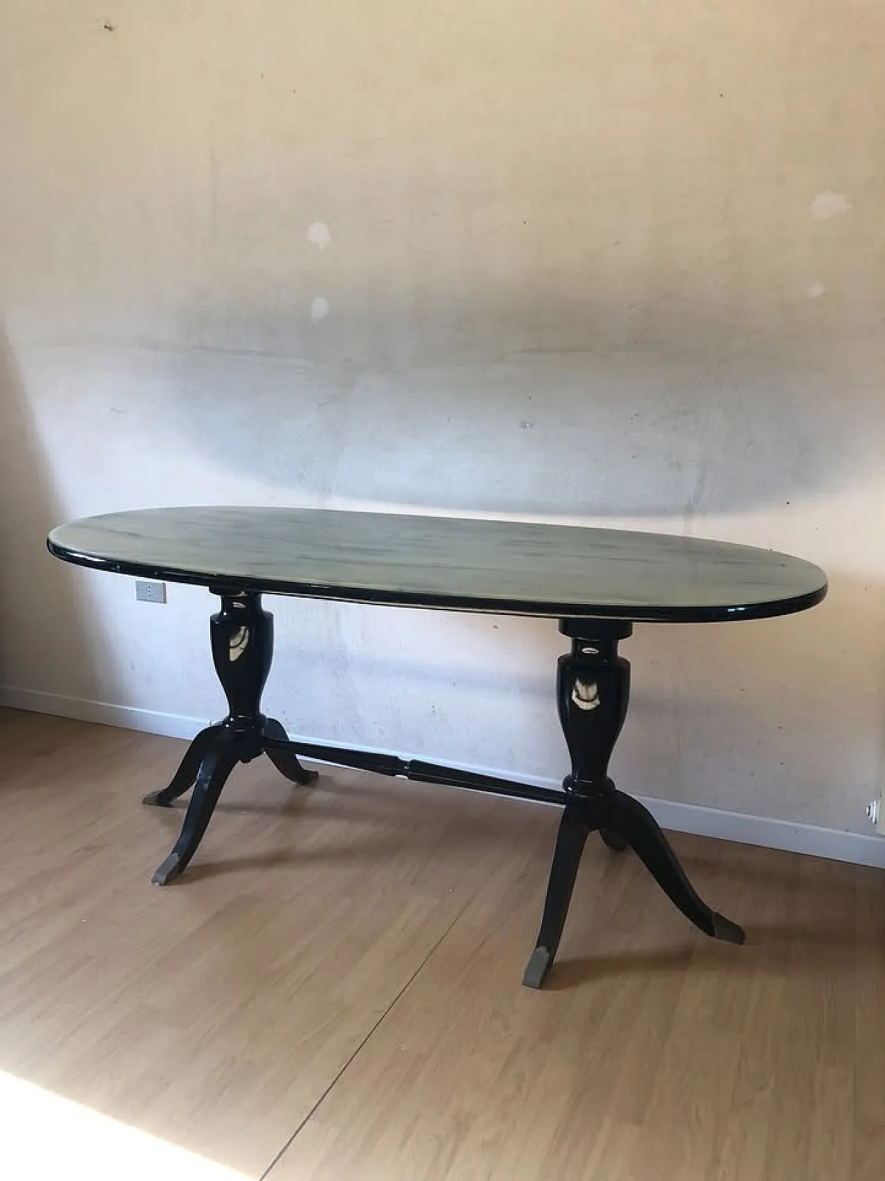 Table with glass top, 70s 1