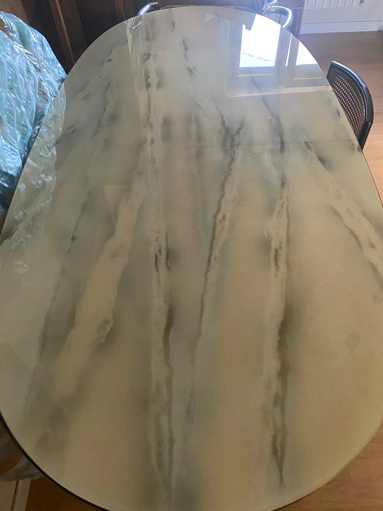 Table with glass top, 70s 4