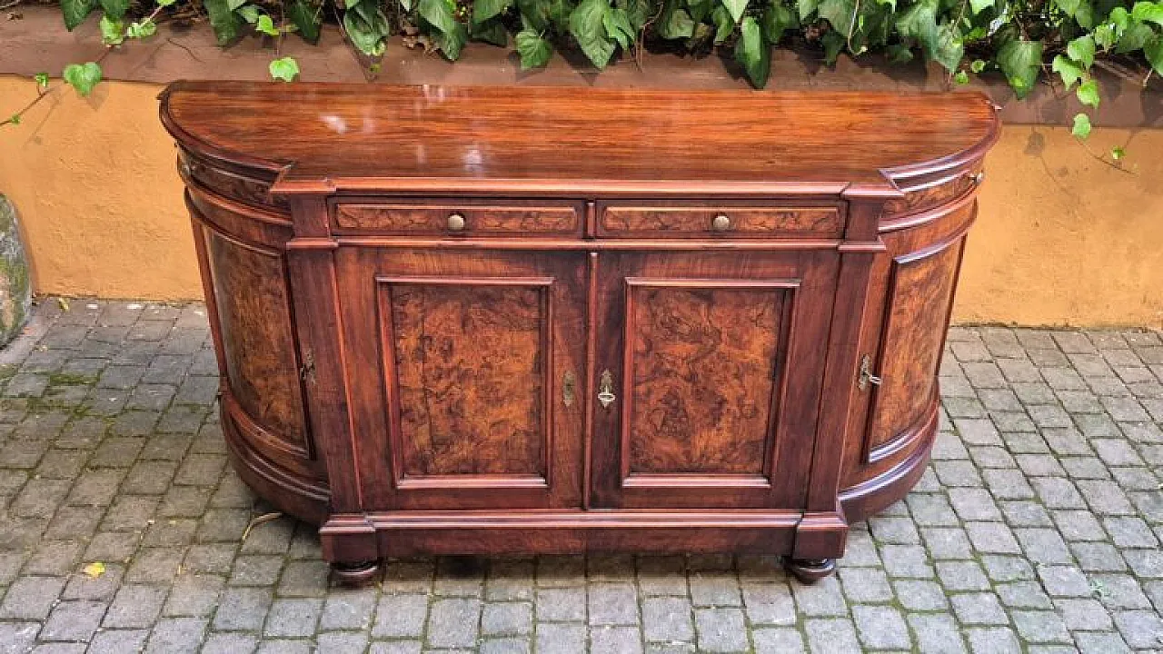 4-door sideboard with wavy walnut notch, 19th century 2