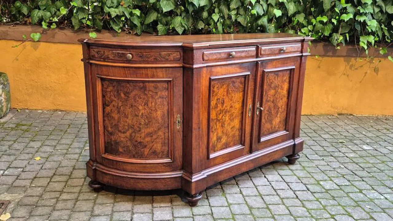 4-door sideboard with wavy walnut notch, 19th century 3