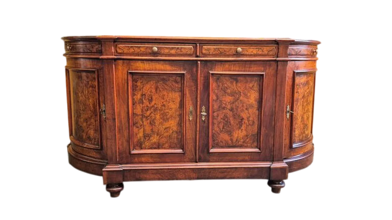 4-door sideboard with wavy walnut notch, 19th century 9