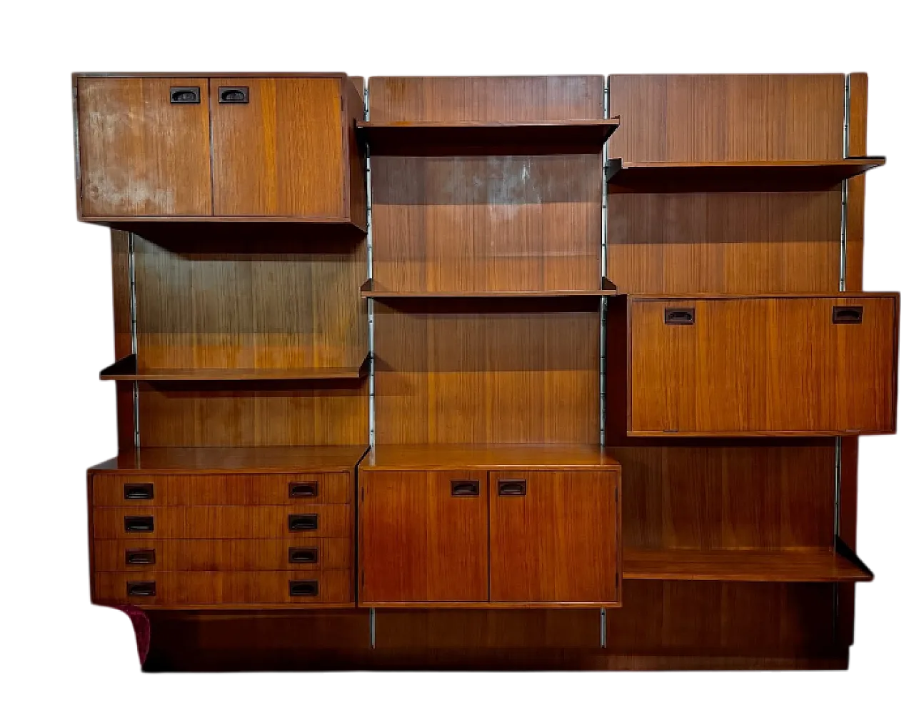 Libreria modulare con pannelli in teak, anni '60 4