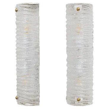 Pair of brass and glass sconces by Barovier & Toso, 2000s