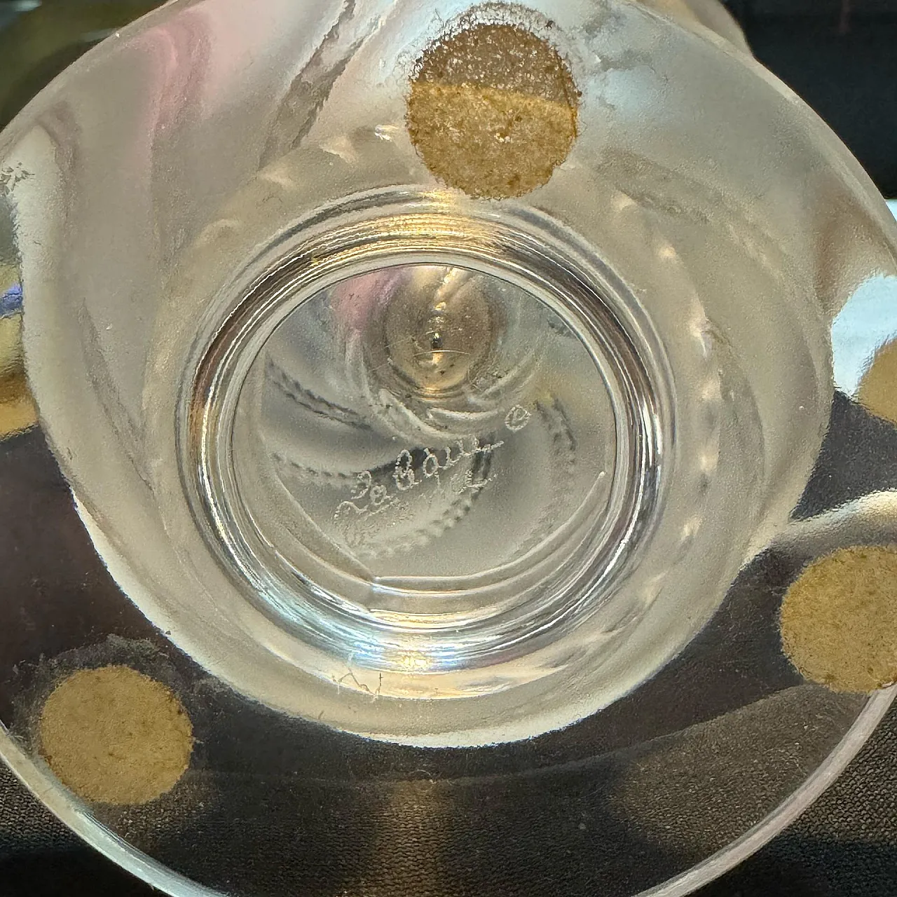 Pair of lamps Ermenonville by Lalique in crystal, 1960s 8