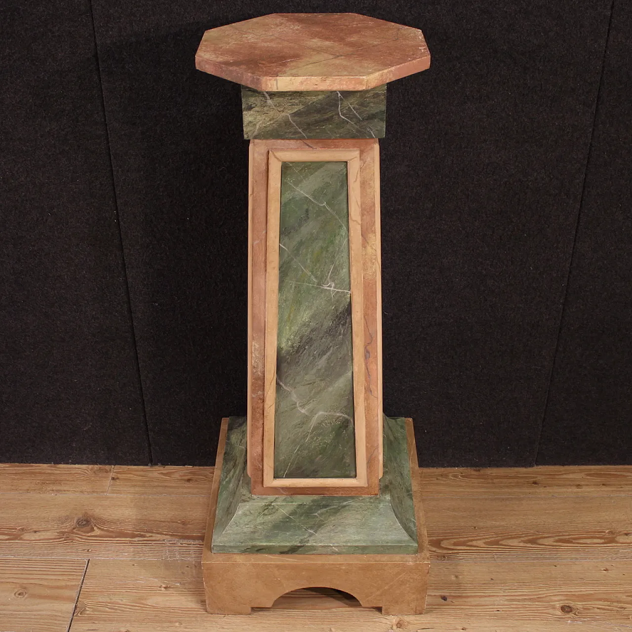 Coppia di colonne italiane laccate del XX secolo 3