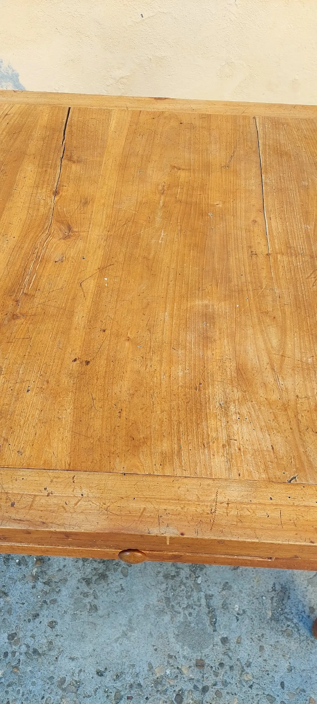 Extendable wooden table with drawer, 19th century 8