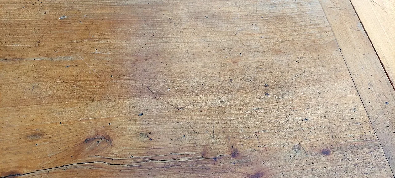 Extendable wooden table with drawer, 19th century 14