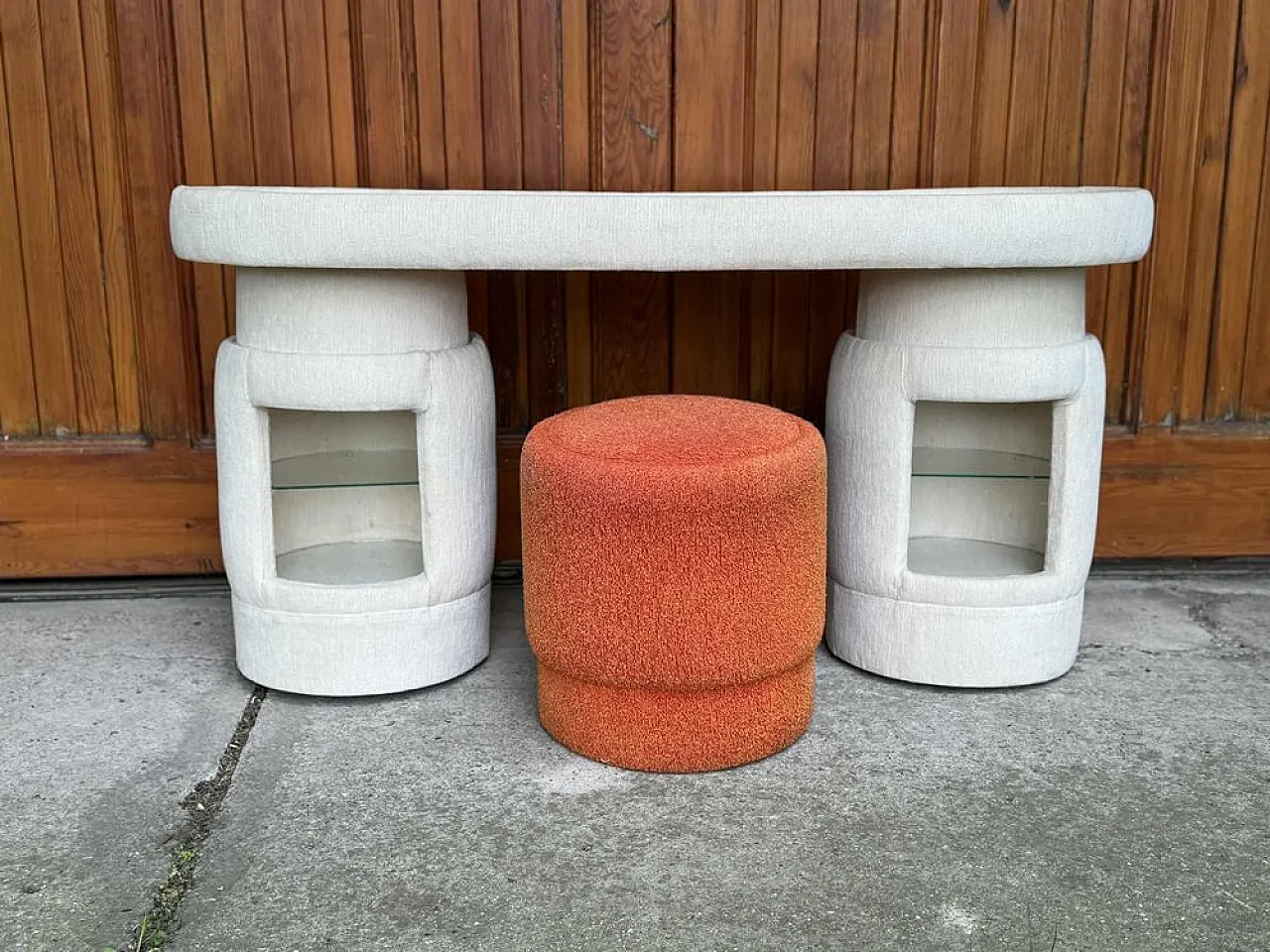 Pair of dessing table with chair by Kecskemét Furniture, 1970s 5