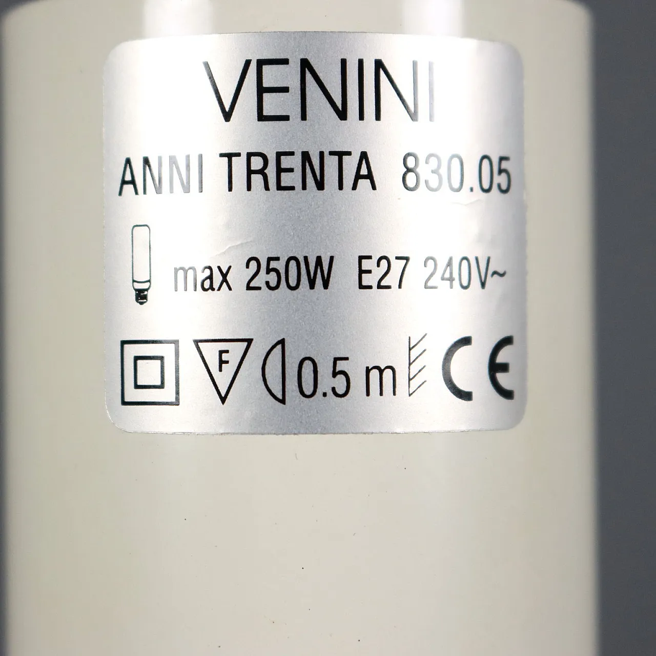 Lampada Venini in metallo e vetro, anni '30 8