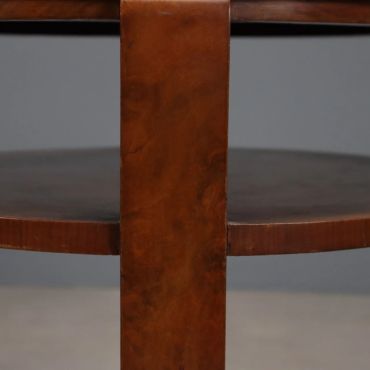 Tavolo Art Déco con piano in noce e vetro, '900 4