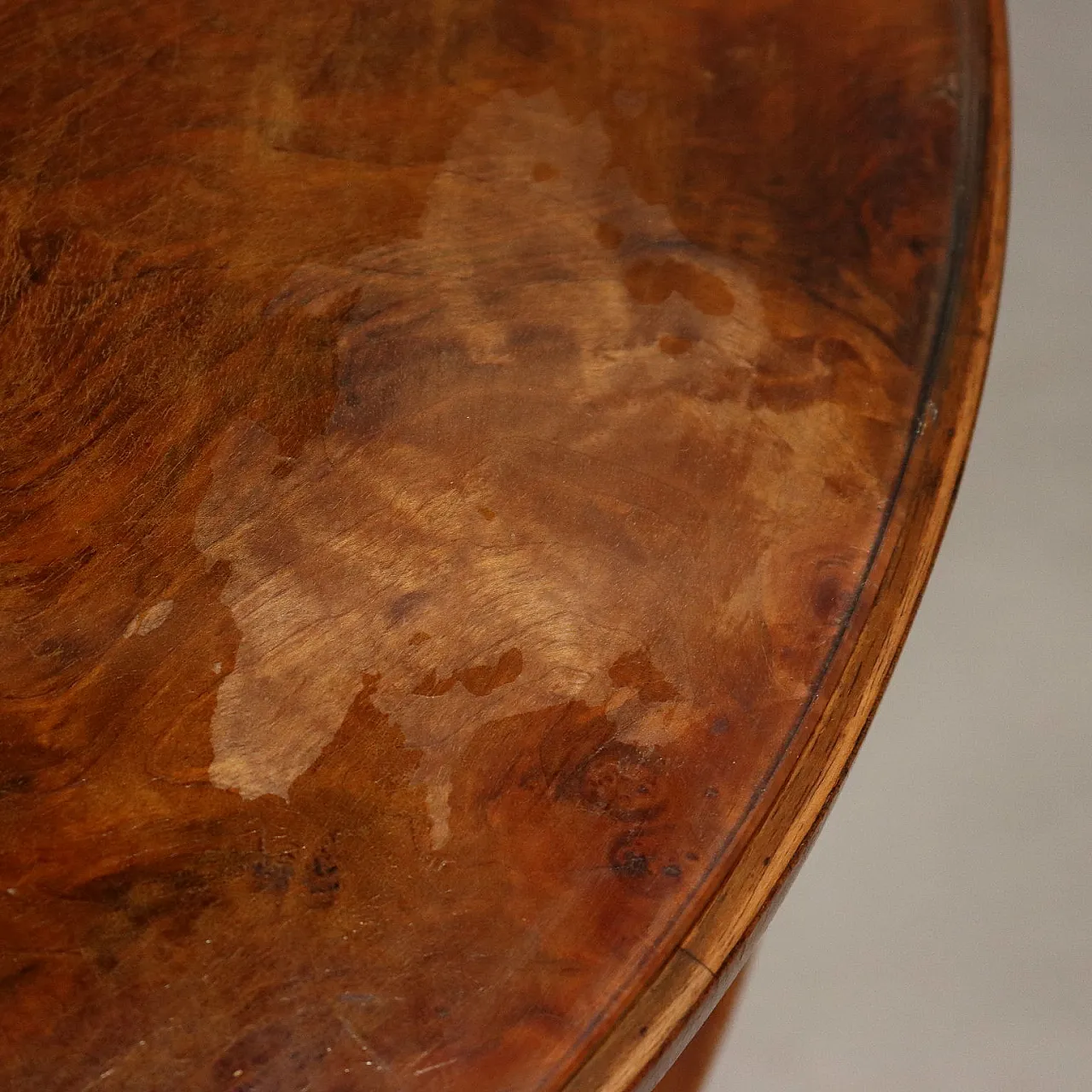 Tavolo Art Déco con piano in noce e vetro, '900 5