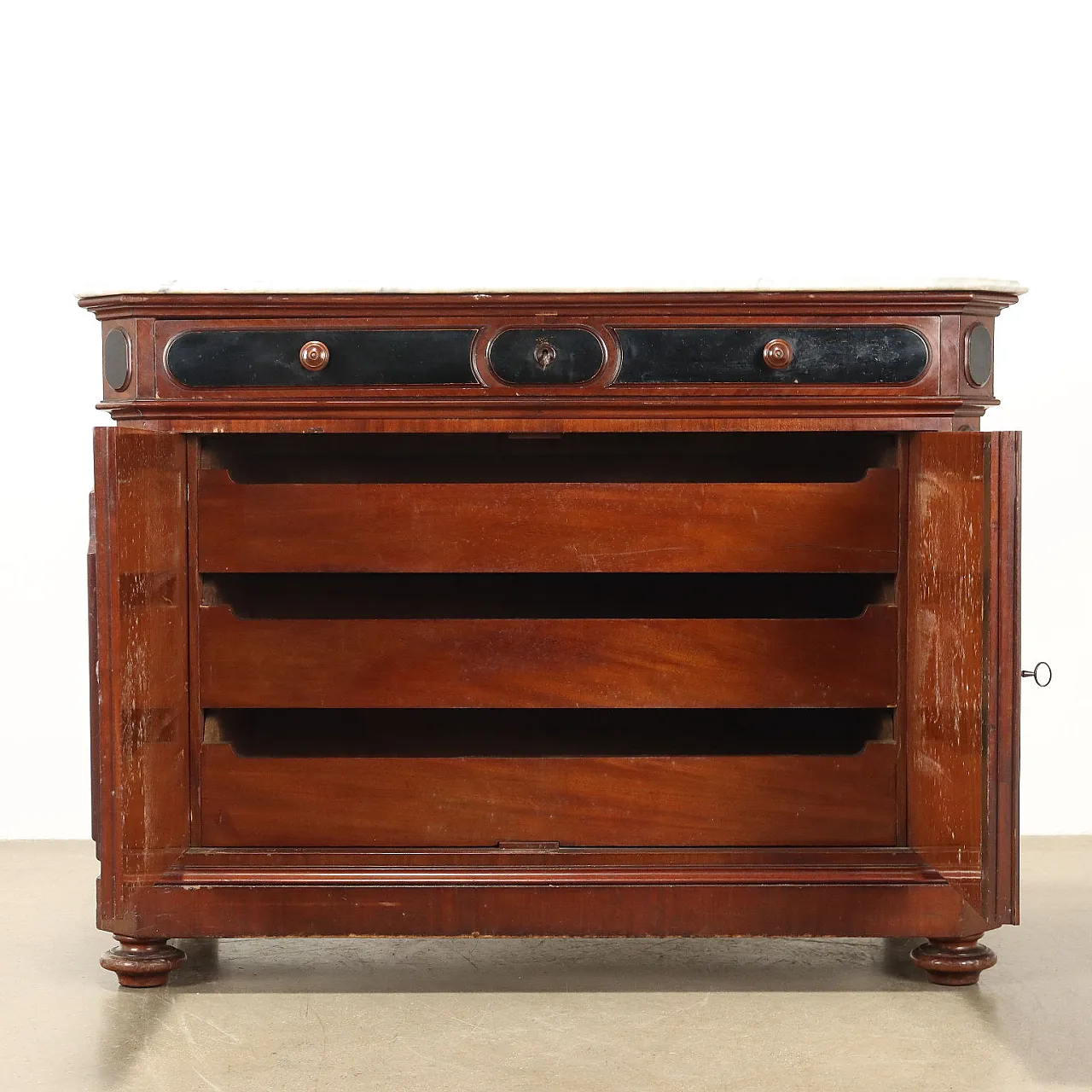 Credenza umbertina in mogano e pioppo, '800 3