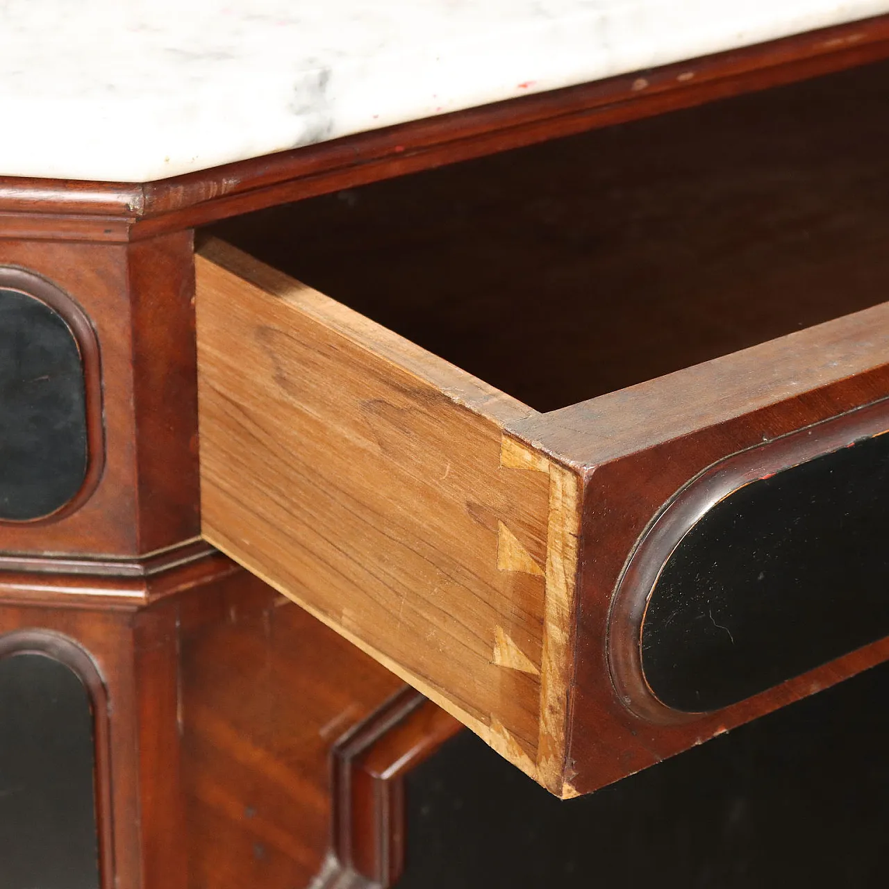 Credenza umbertina in mogano e pioppo, '800 4