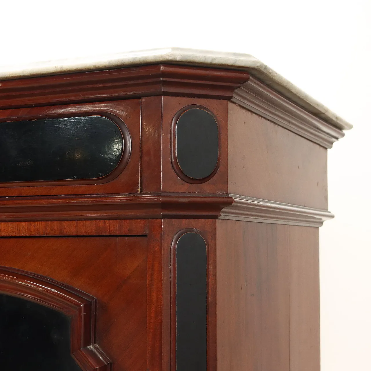 Credenza umbertina in mogano e pioppo, '800 5