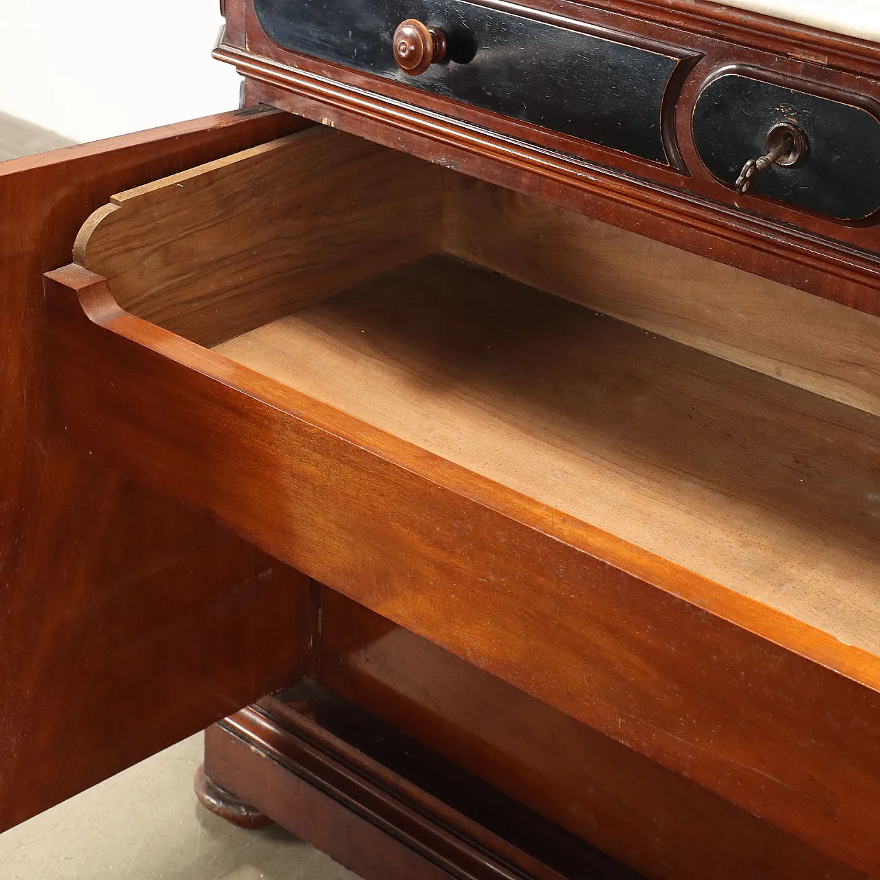 Credenza umbertina in mogano e pioppo, '800 7