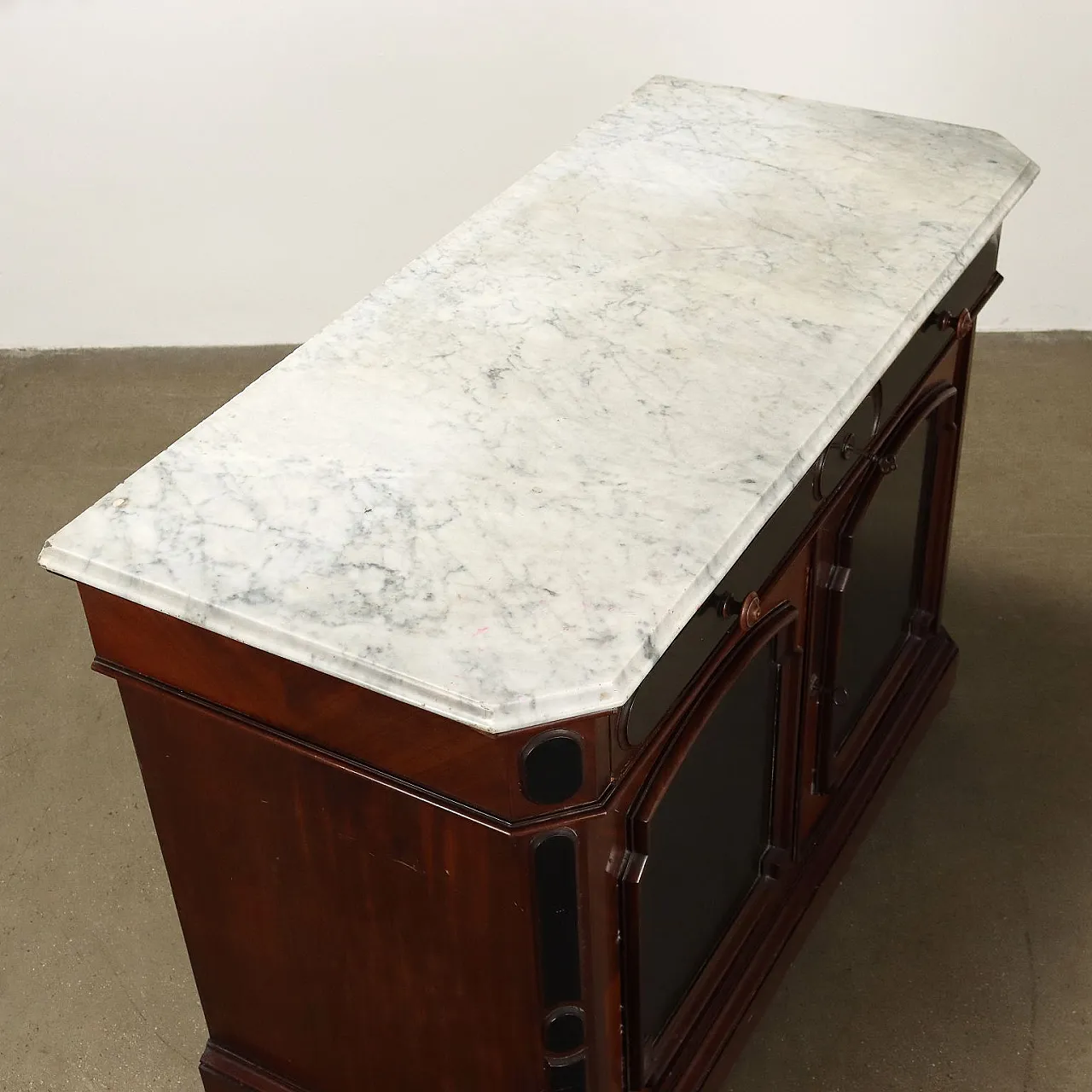 Credenza umbertina in mogano e pioppo, '800 9