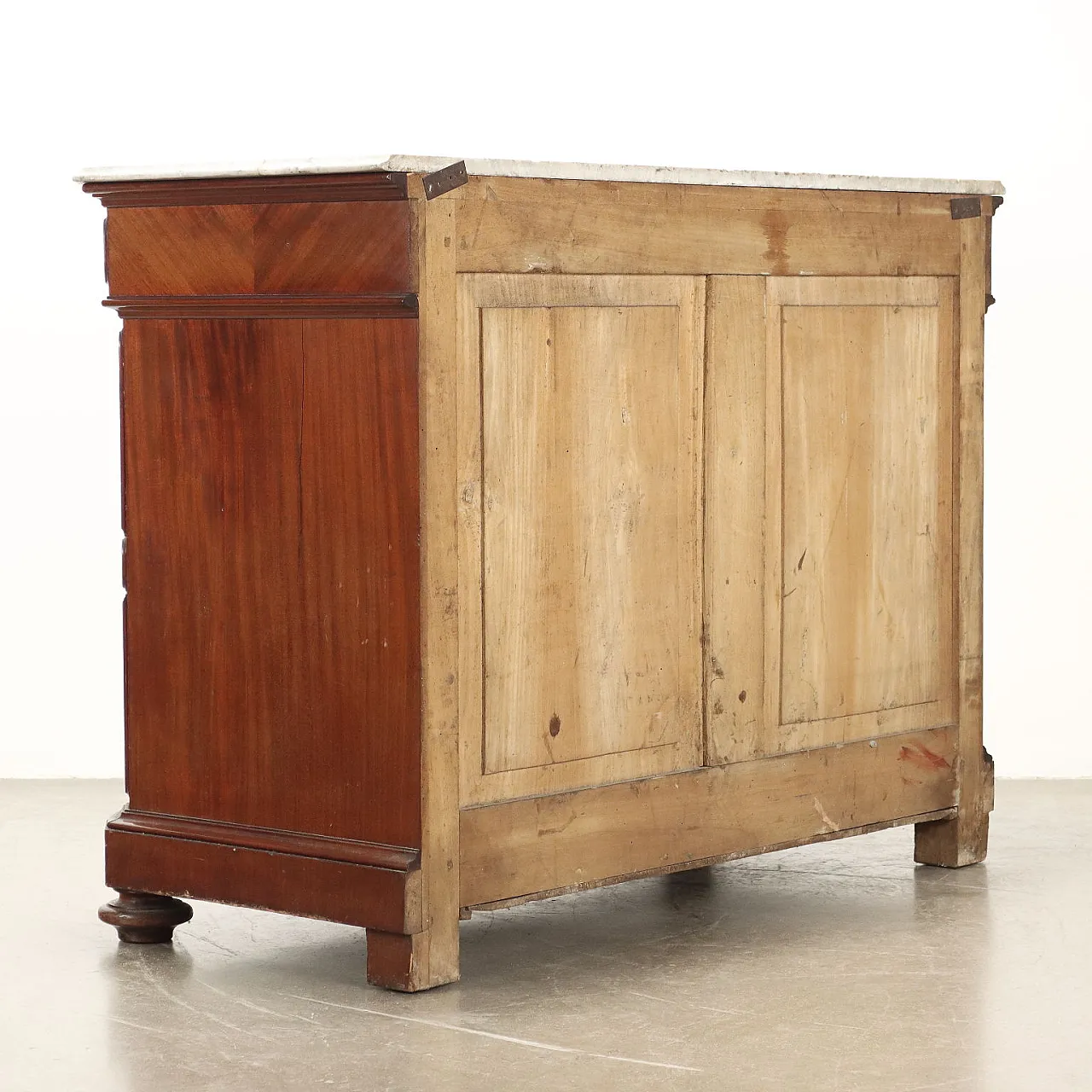 Credenza umbertina in mogano e pioppo, '800 10