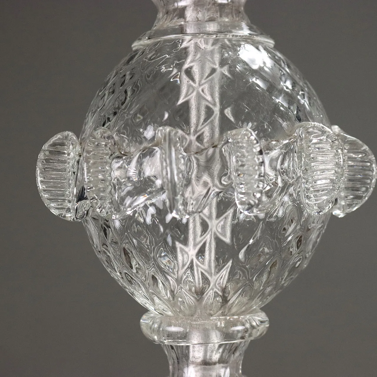 Lampadario Veneziano in vetro soffiato con decorazioni, '900 4