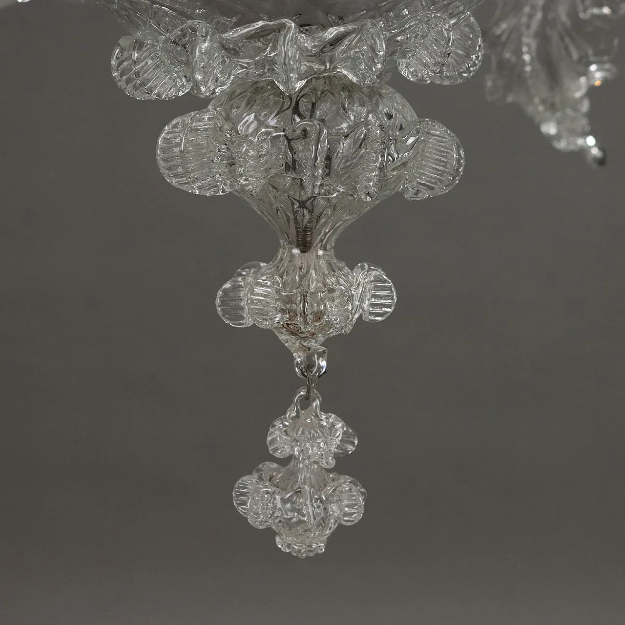 Lampadario Veneziano in vetro soffiato con decorazioni, '900 9