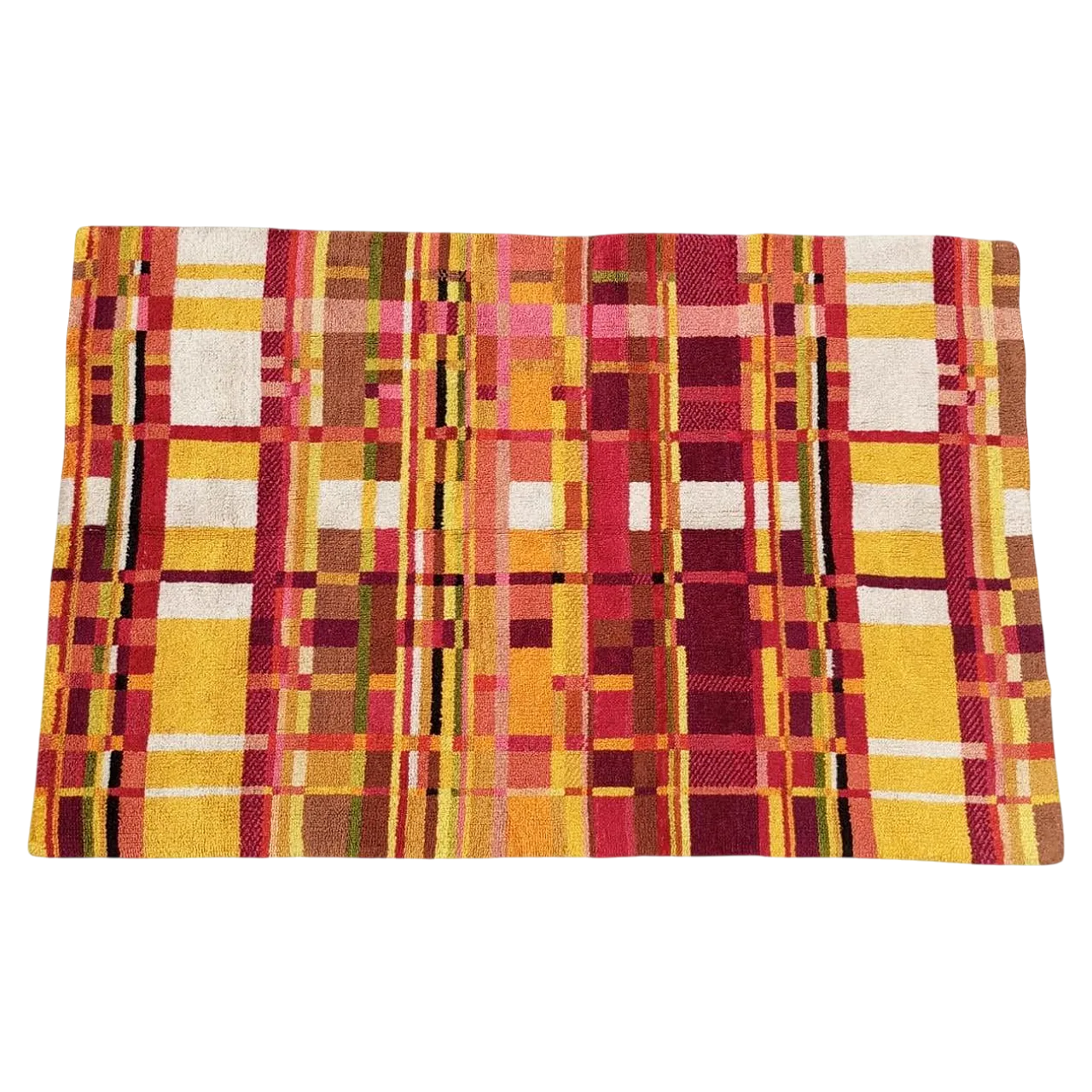 Tappeto fatto a mano in lana stile Bauhaus, Germania, Anni ’60 13