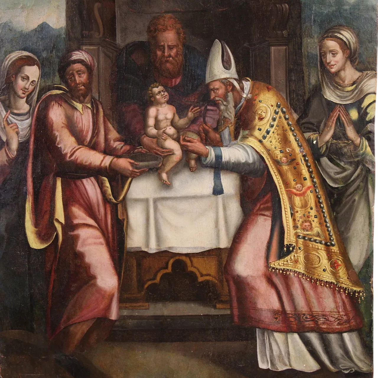 Painting on table, the circumcision of Christ, 16th century 16