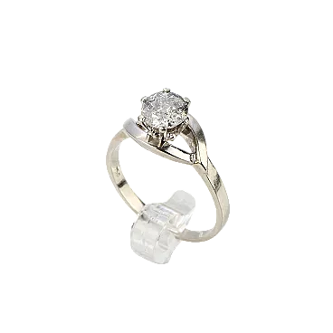 anello in oro bianco 18kt con diamante naturale 1ct