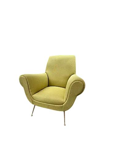 Pair of yellow armchairs, 70s